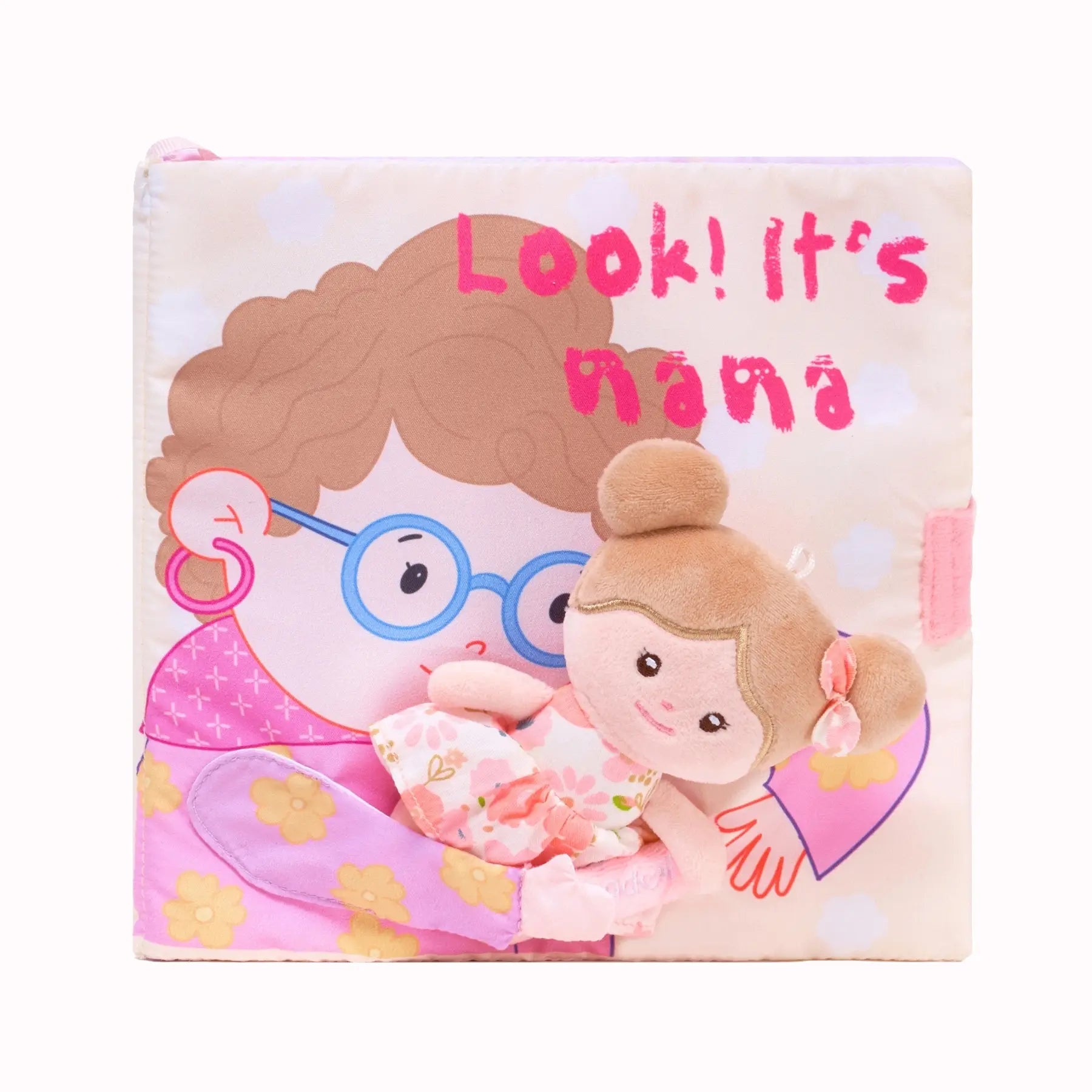 Look! It's Nana - Personalized Montessori Soft Book - Lovely Baby Doll