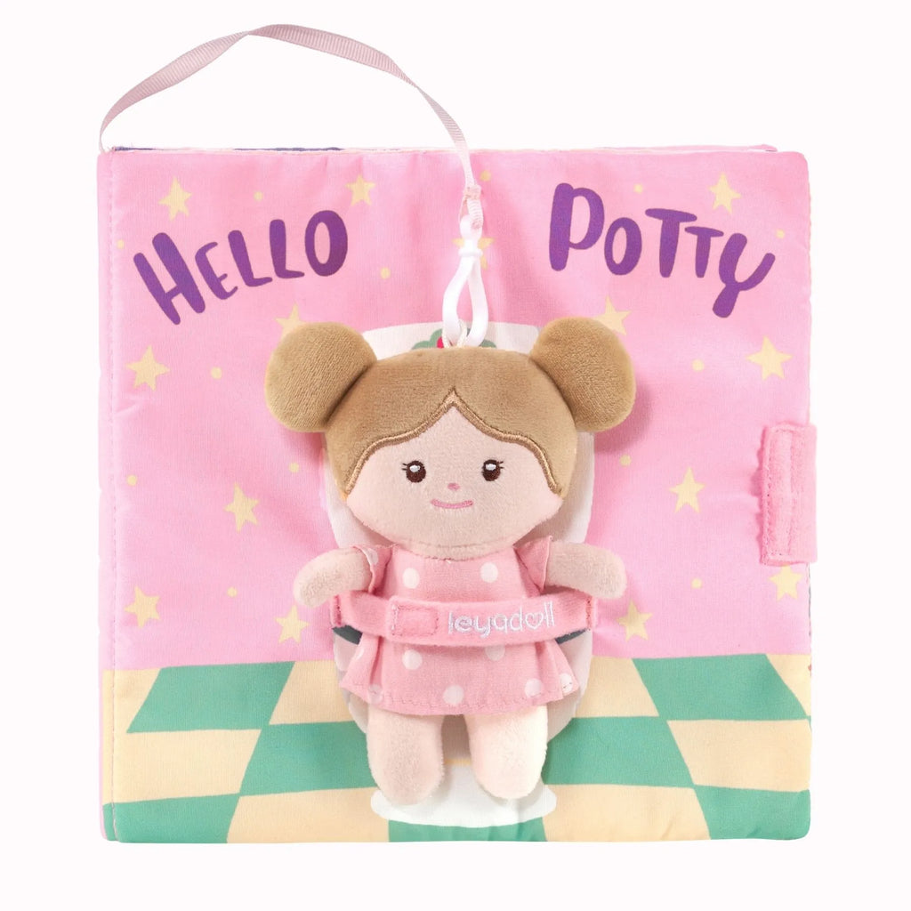 Hello Potty for Girls - Personalized Montessori Soft Book - Modern Doll Gift Set
