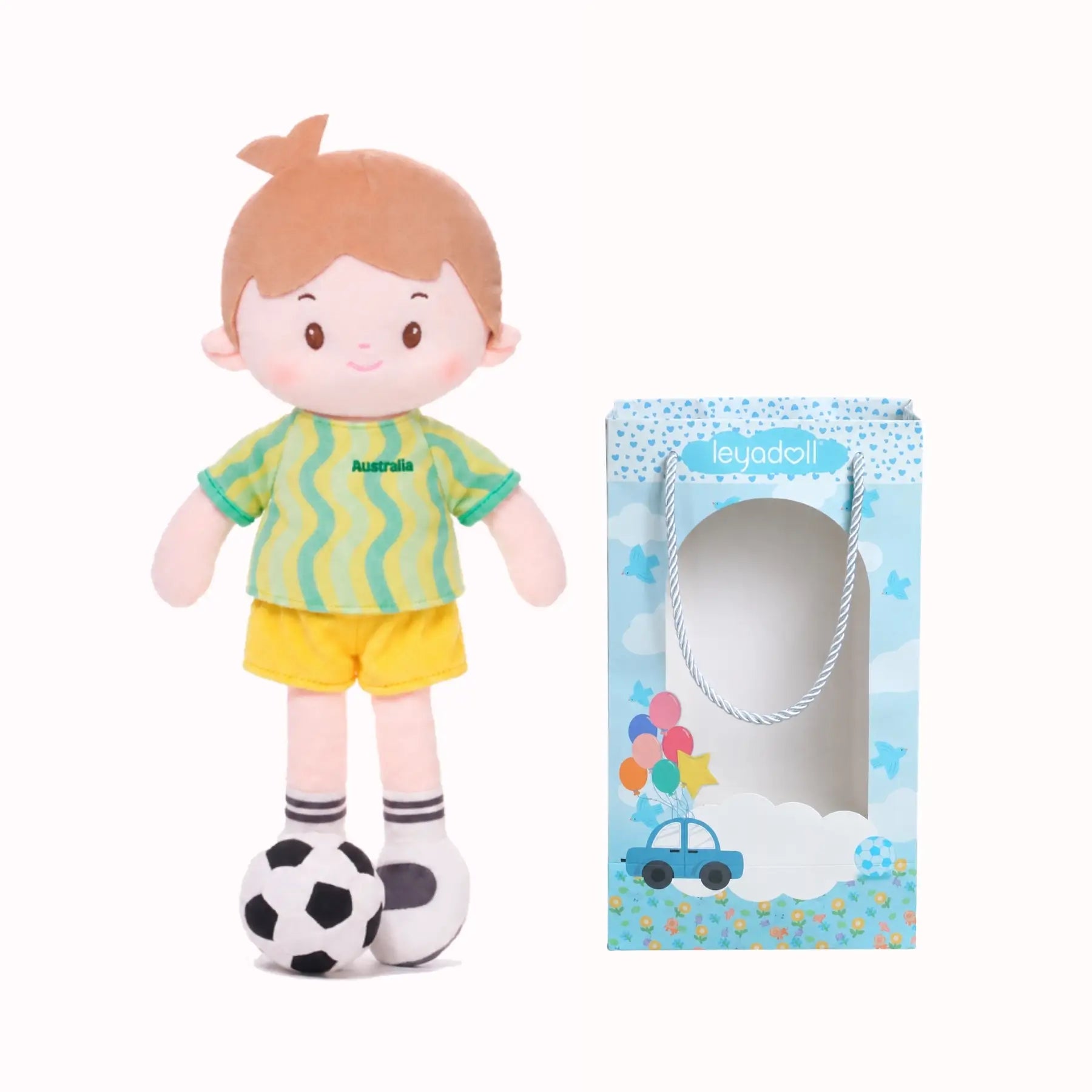 Personalized Soccer Boy - AUS (2 Skin Tones) - Lovely Dress Up Doll