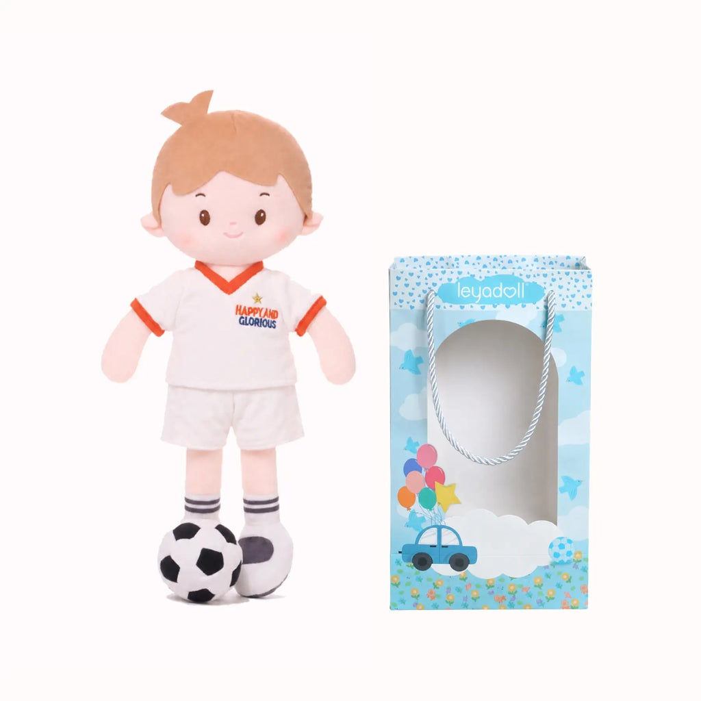Personalized Soccer Boy - ENG (2 Skin Tones) - Classic Doll Style Set