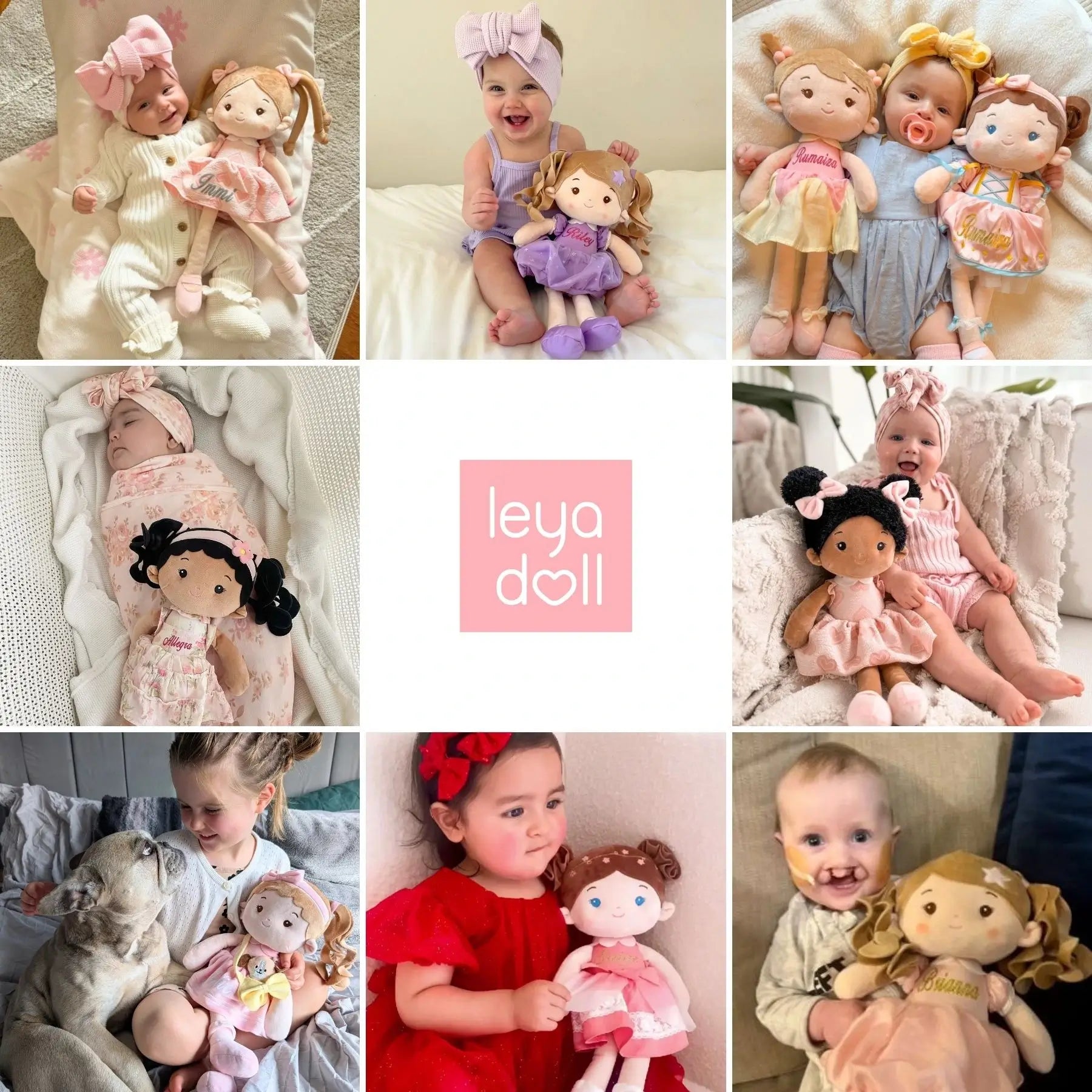 Leyadoll Soft Plush Personalized Leya Doll, My First Baby Doll - Cozy Doll For Display