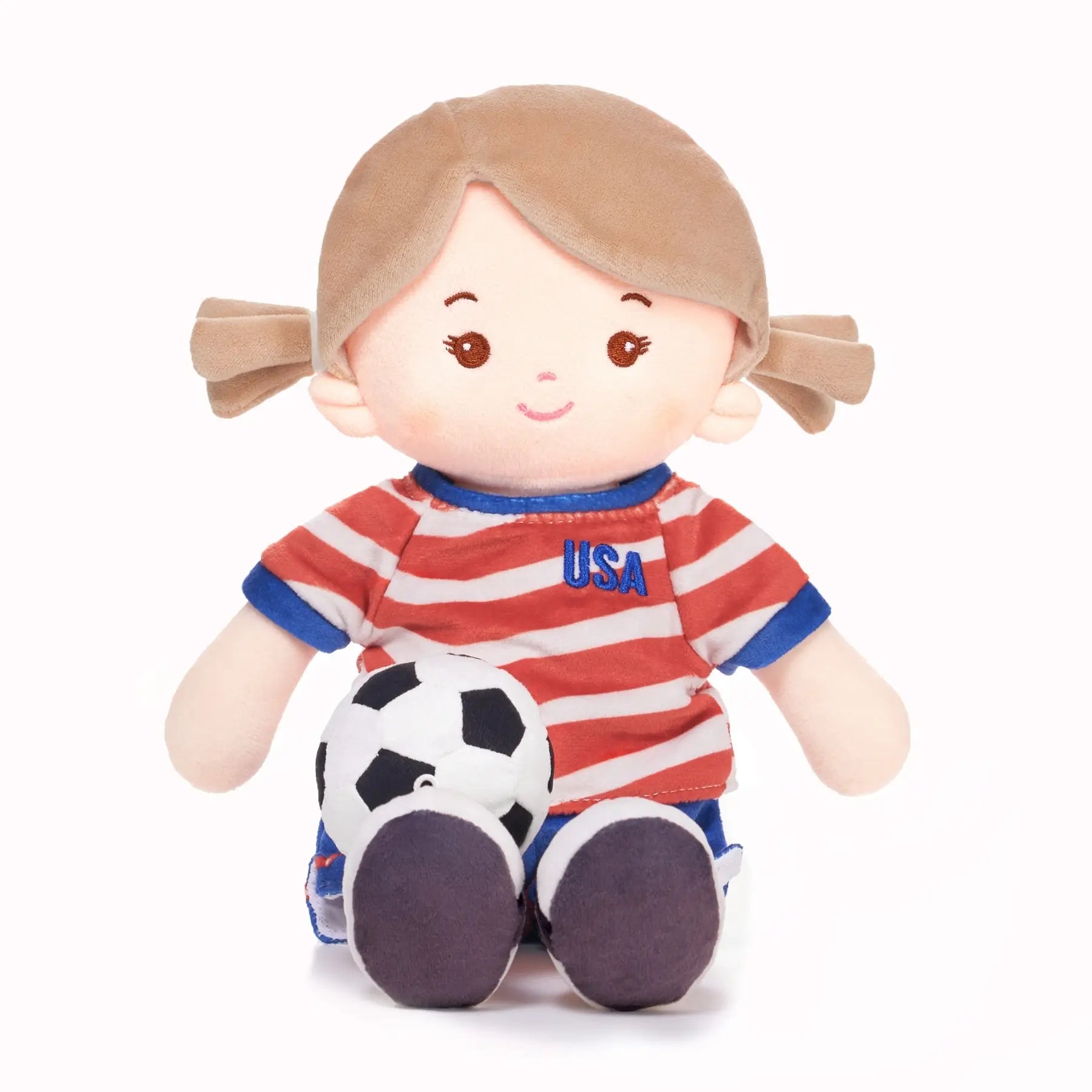 Personalized Soccer Girl - USA (2 Skin Tones) - Pretty Doll For Playtime