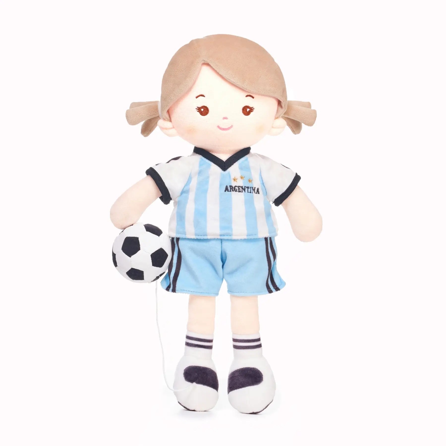 Personalized Soccer Girl - ARG (2 Skin Tones) - Classic Doll Clothes Set
