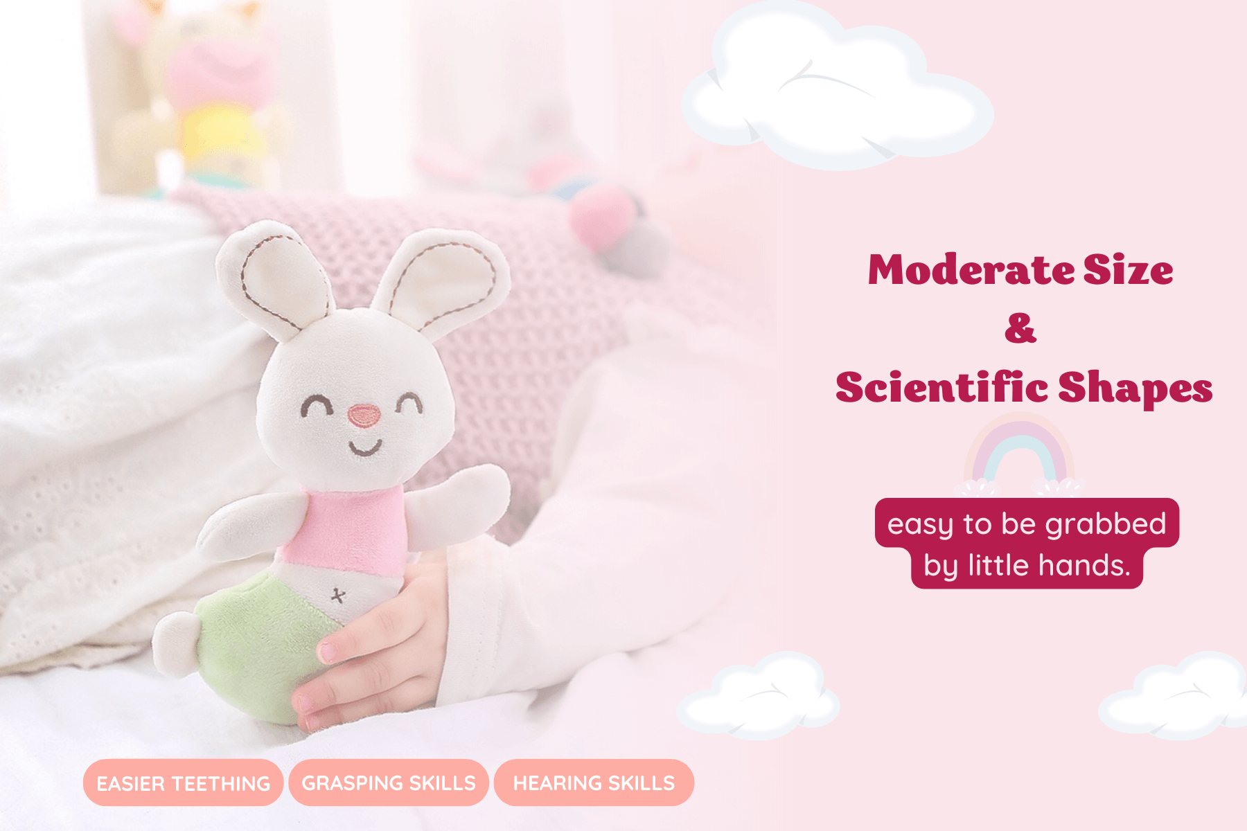 Leyadoll - Soft Baby Rattle Toy - Modern Doll With Accessories