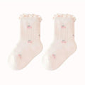 Ruffle Floral Short Socks - Stylish Doll For Playtime