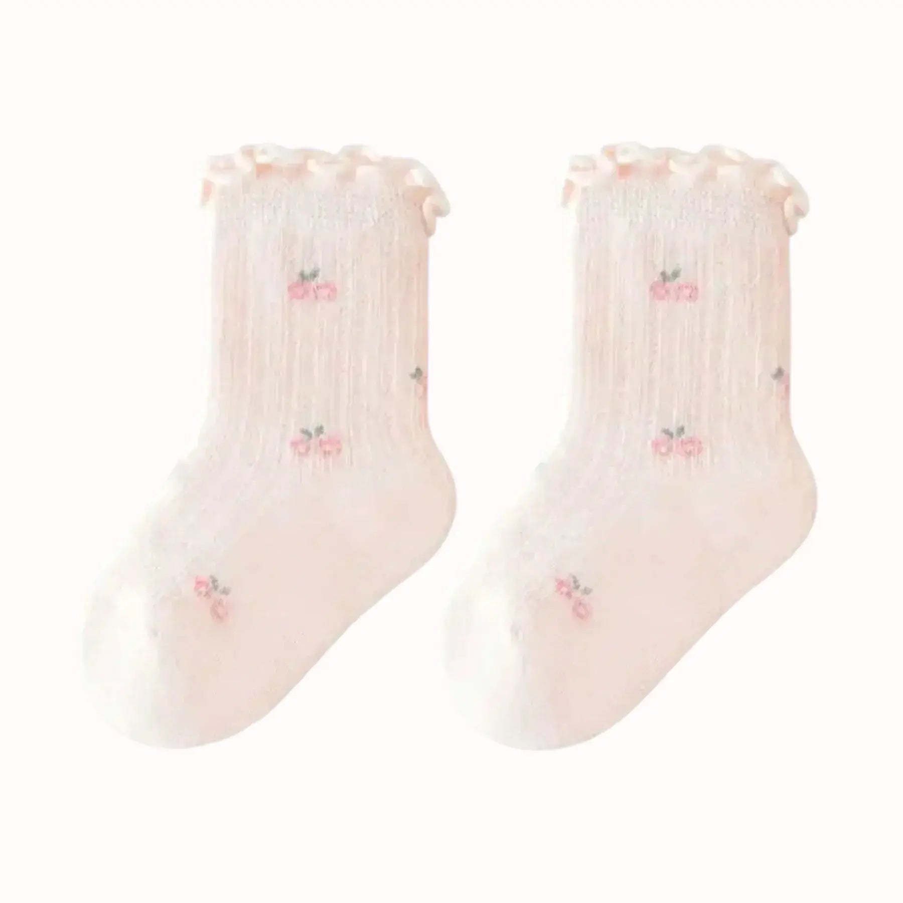 Ruffle Floral Short Socks - Stylish Doll For Playtime
