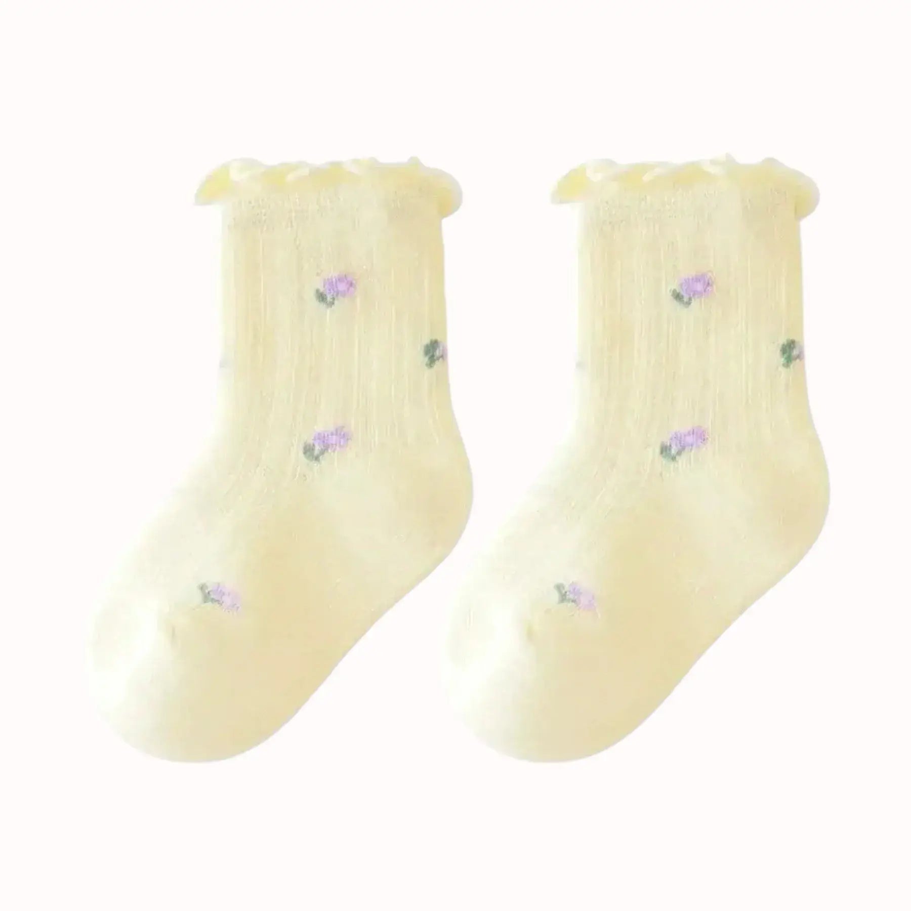 Ruffle Floral Short Socks - Stylish Doll For Playtime