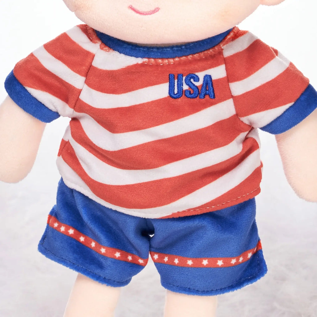 Personalized Soccer Boy - USA (2 Skin Tones) - Realistic Look Doll For Gifting