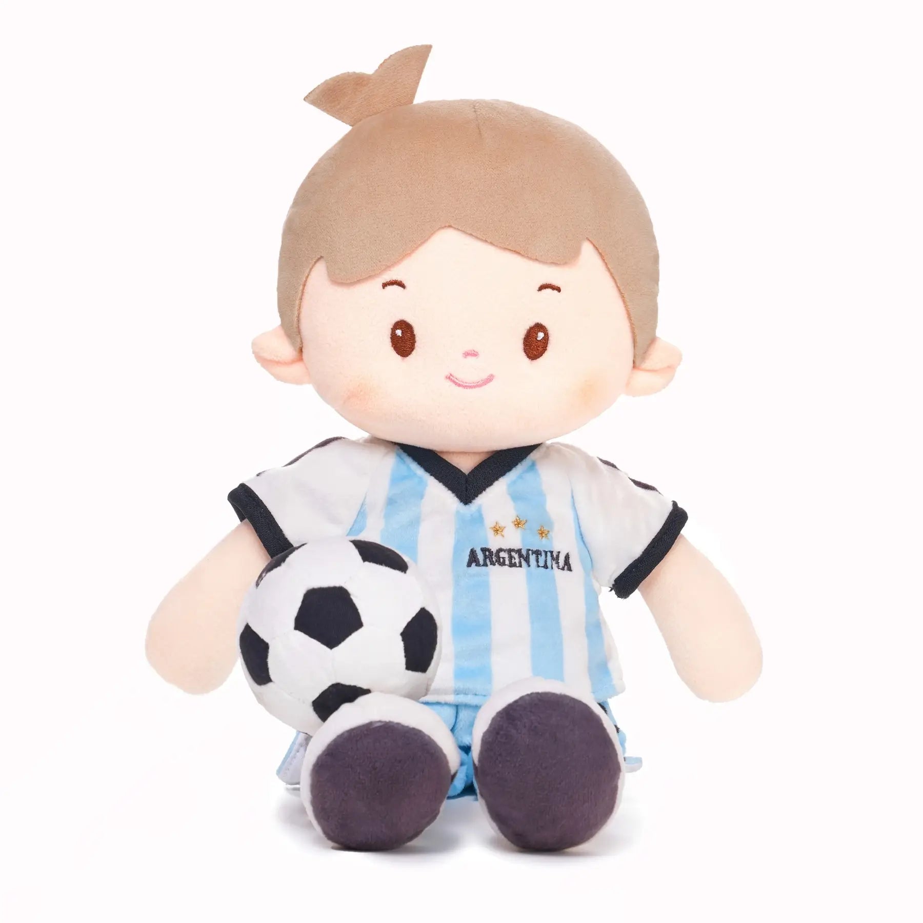 Personalized Soccer Boy - ARG (2 Skin Tones) - Gentle Doll For Playrooms