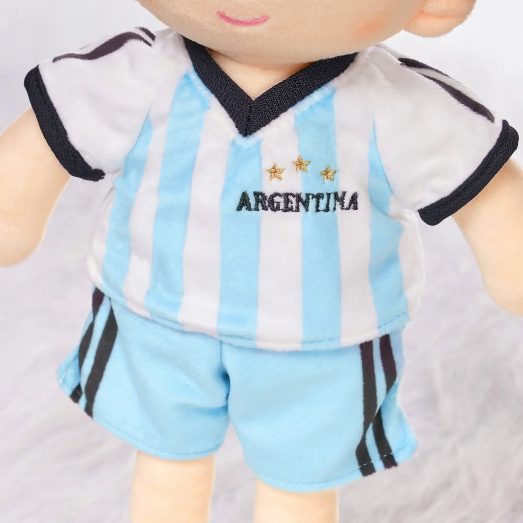 Personalized Soccer Girl - ARG (2 Skin Tones) - Classic Doll Clothes Set