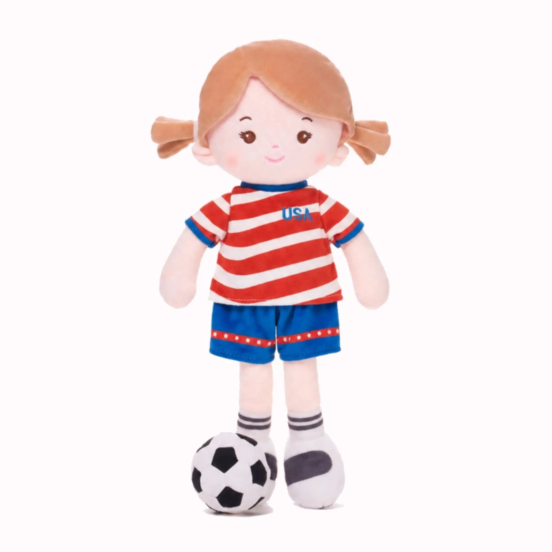 Personalized Soccer Girl - USA (2 Skin Tones) - Pretty Doll For Playtime