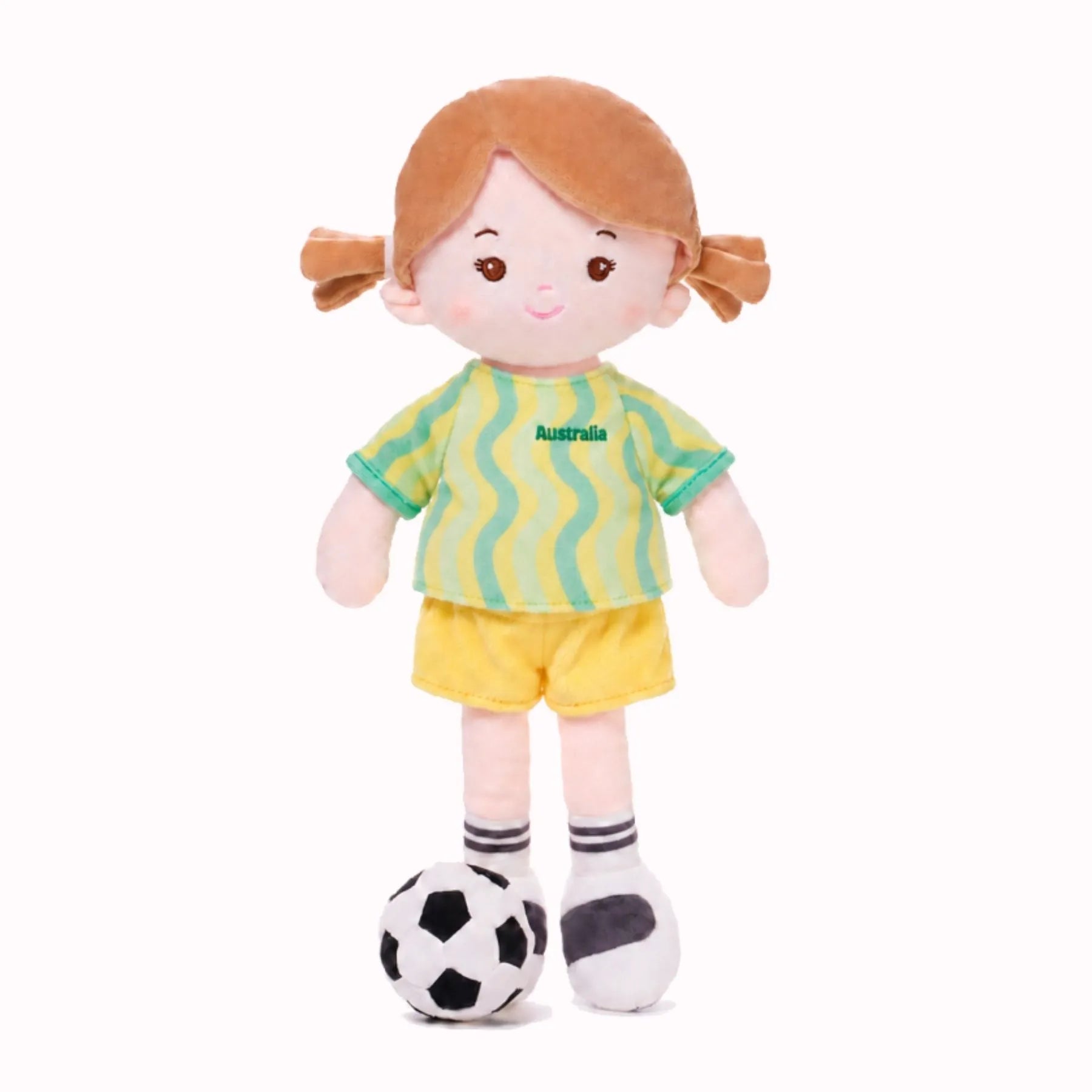 Personalized Soccer Girl - AUS (2 Skin Tones) - Cute Doll Gift Set