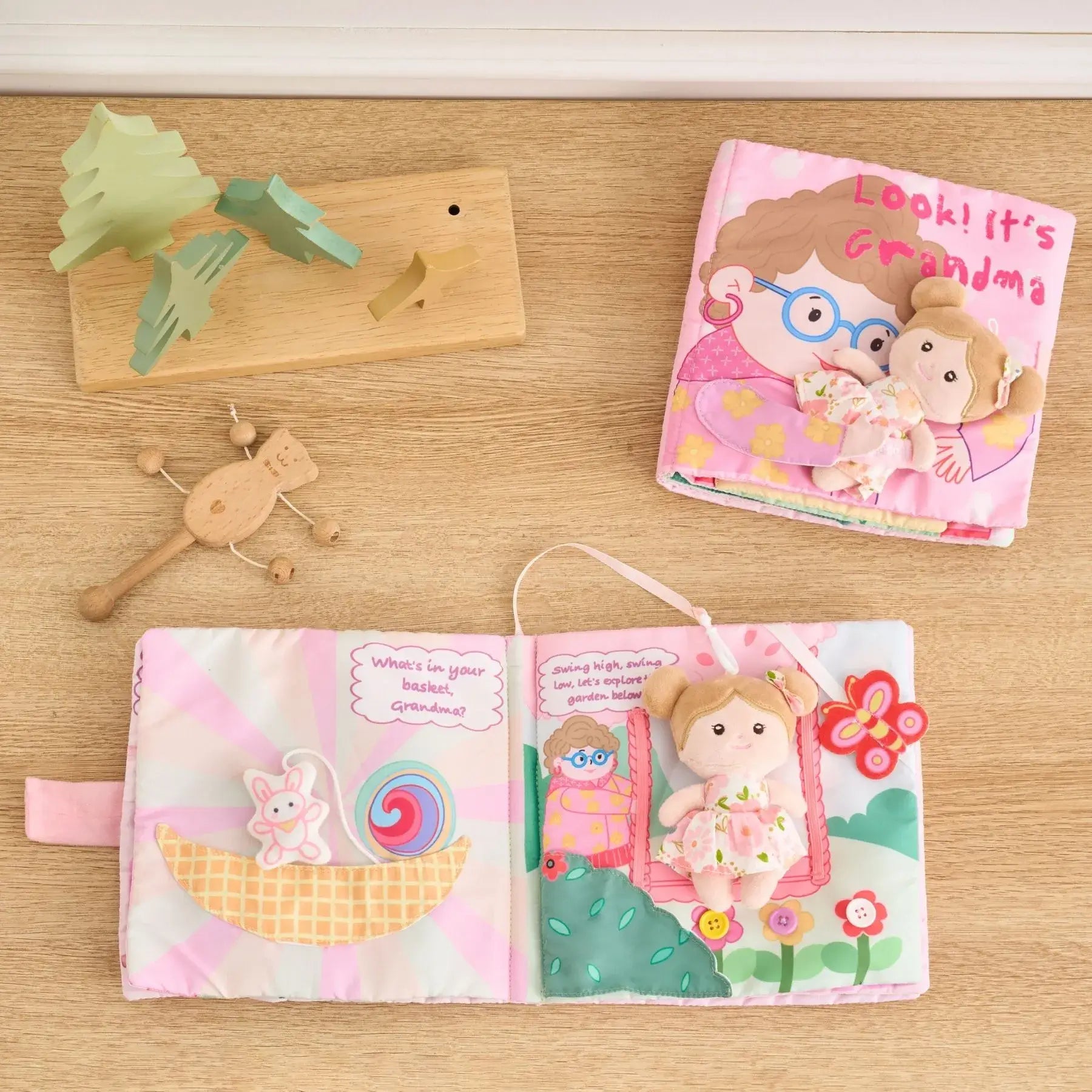 Look! It's Nana - Personalized Montessori Soft Book - Lovely Baby Doll