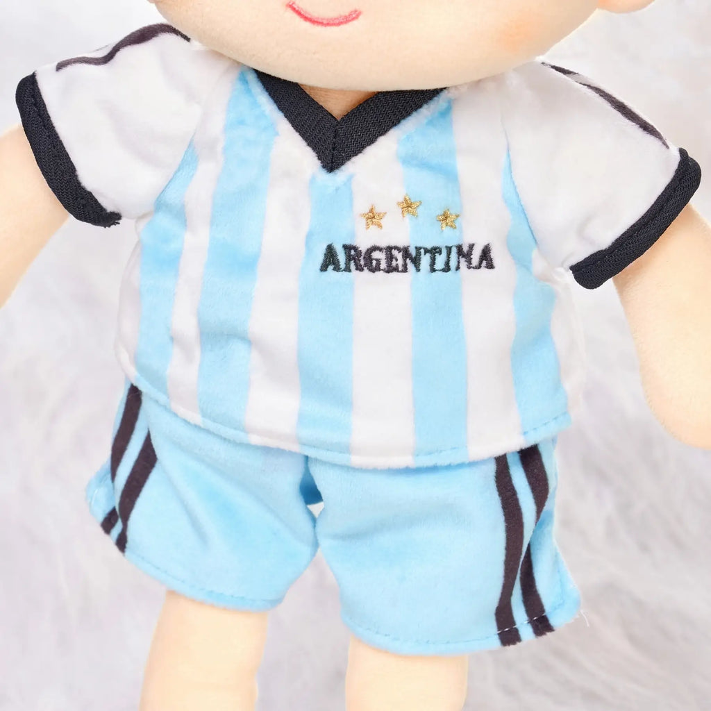 Personalized Soccer Boy - ARG (2 Skin Tones) - Gentle Doll For Playrooms
