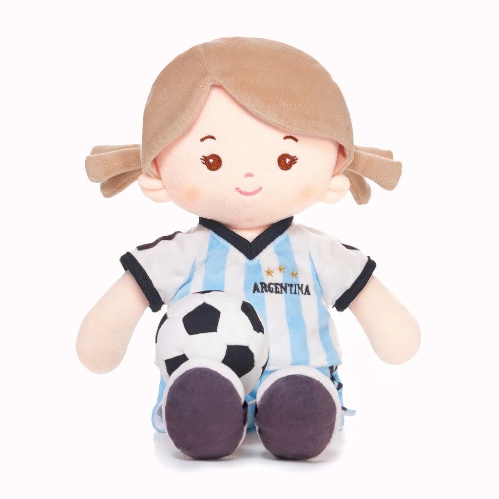 Personalized Soccer Girl - ARG (2 Skin Tones) - Classic Doll Clothes Set
