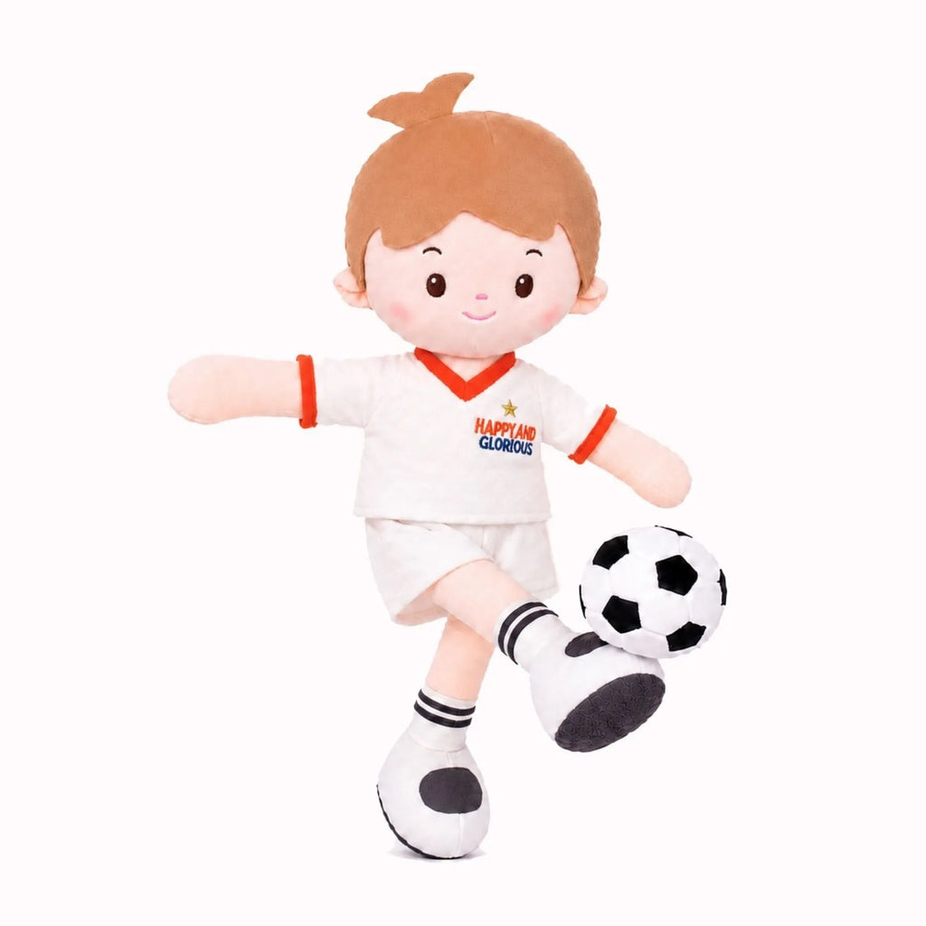 Personalized Soccer Boy - ENG (2 Skin Tones) - Classic Doll Style Set