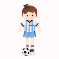 Personalized Soccer Boy - ARG (2 Skin Tones) - Gentle Doll For Playrooms