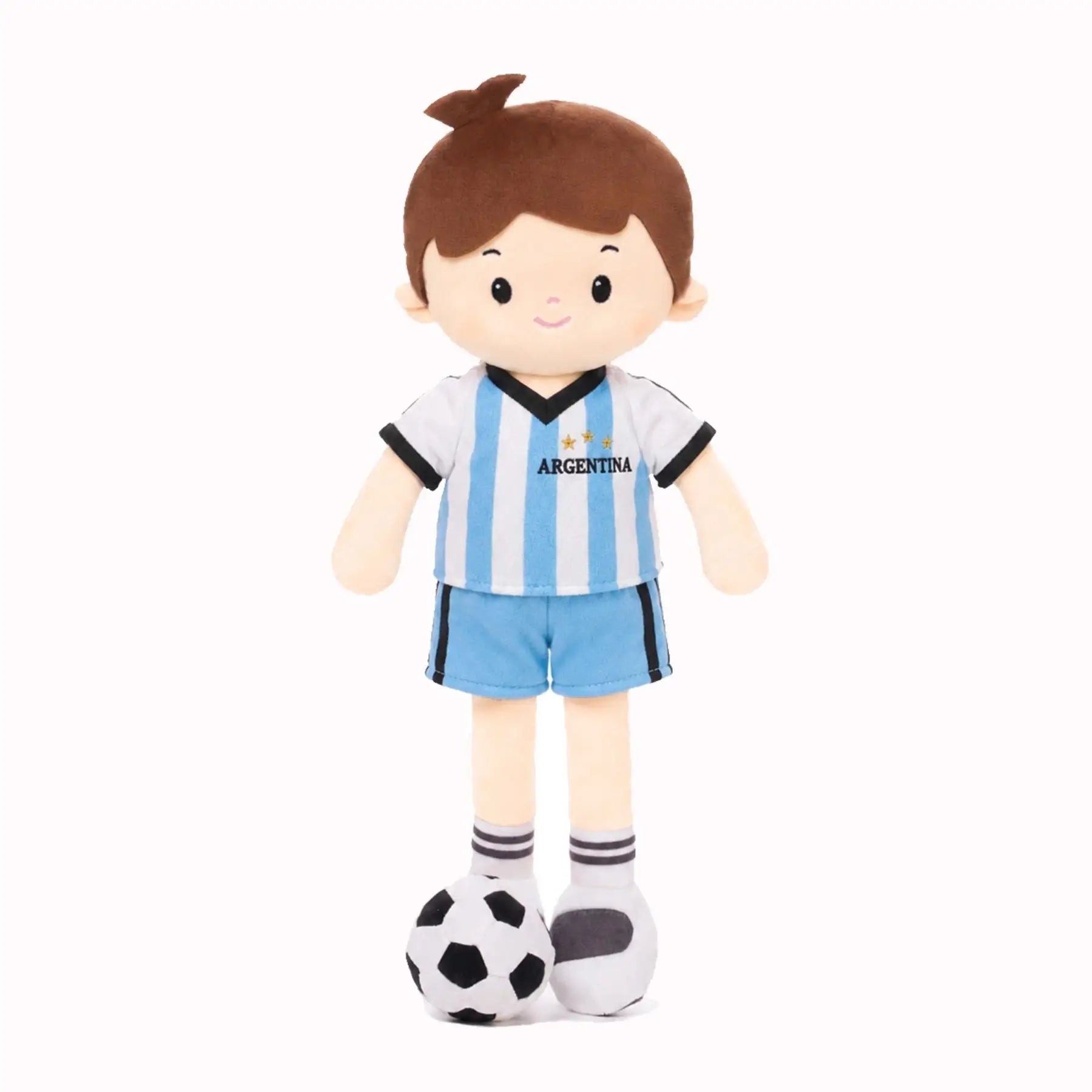 Personalized Soccer Boy - ARG (2 Skin Tones) - Gentle Doll For Playrooms