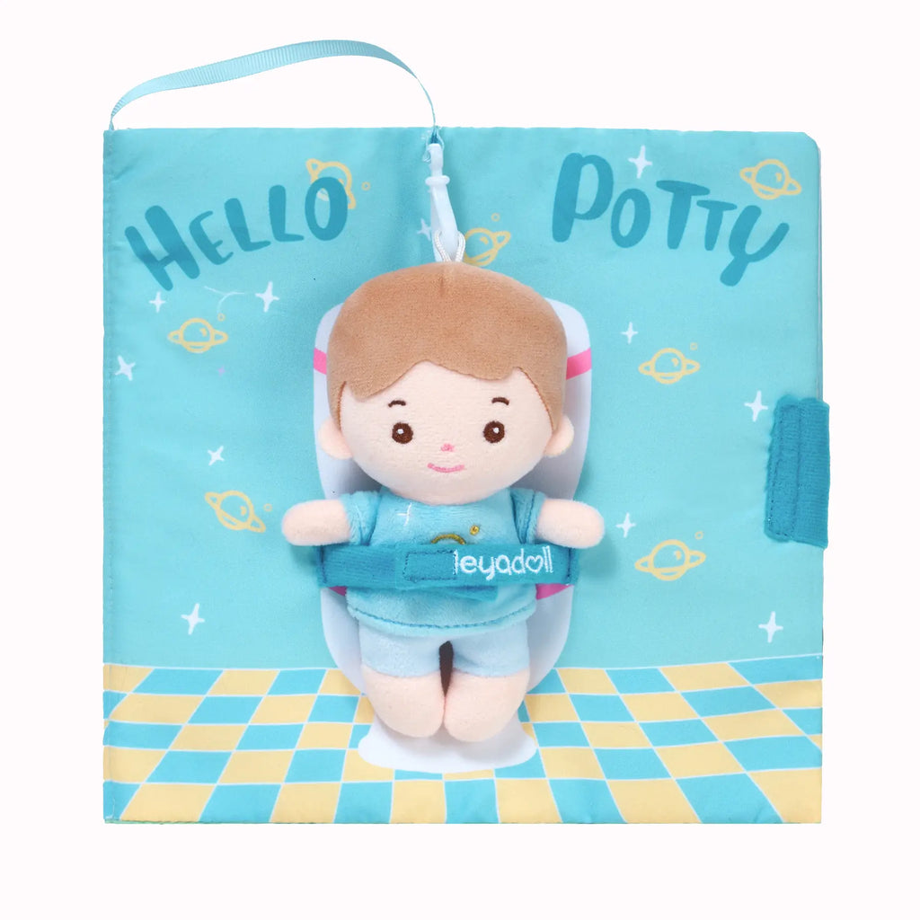 Hello Potty for Boys - Personalized Montessori Soft Book - Adorable Doll Accessory Set