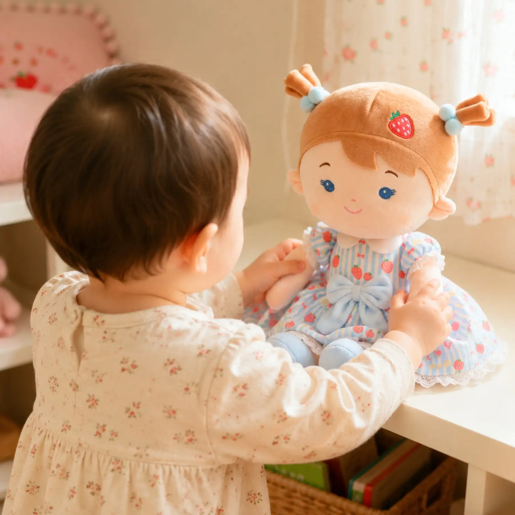 Personalized Strawberry Girl - Blue - Charming Doll Starter Set