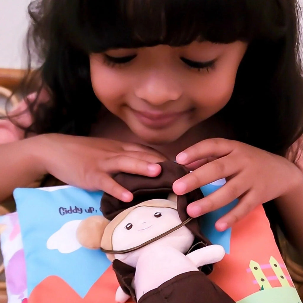 Dress Me Right - Personalized Montessori Soft Book - Cute Doll Accessory Set