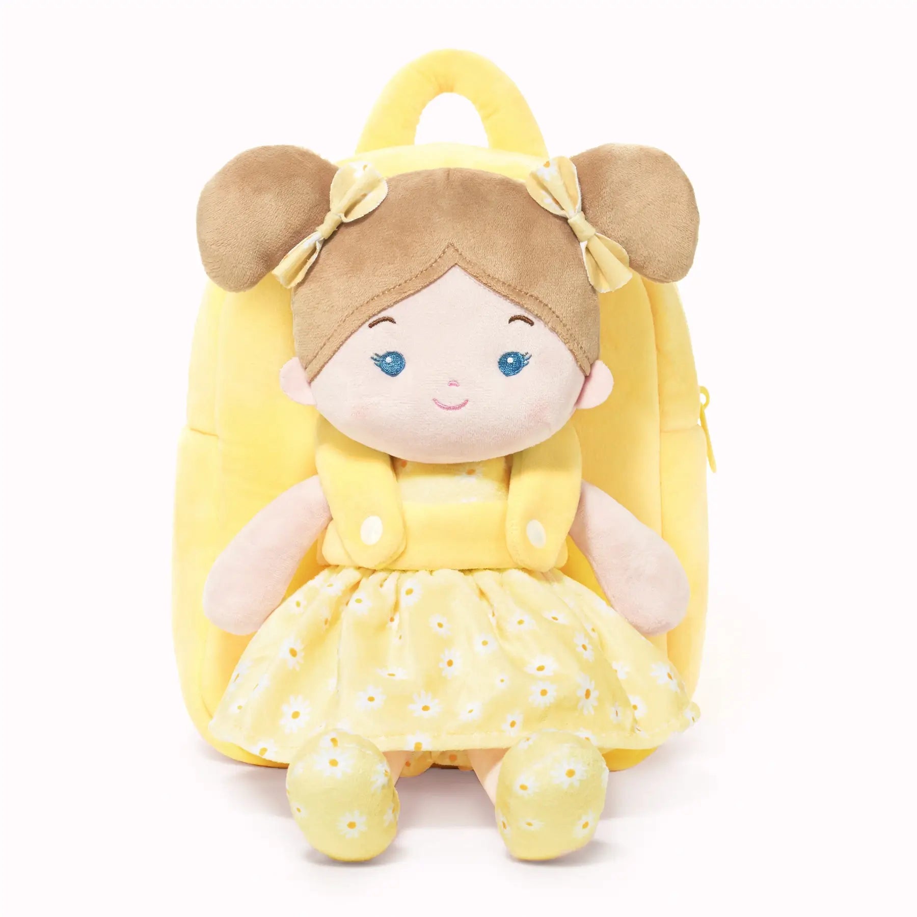 Personalized Flora Belle Girl Doll Backpack - Yellow - Modern Doll For Playrooms