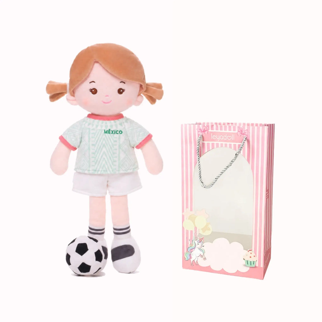 Personalized Soccer Girl - MEX (2 Skin Tones) - Cute Doll Starter Set