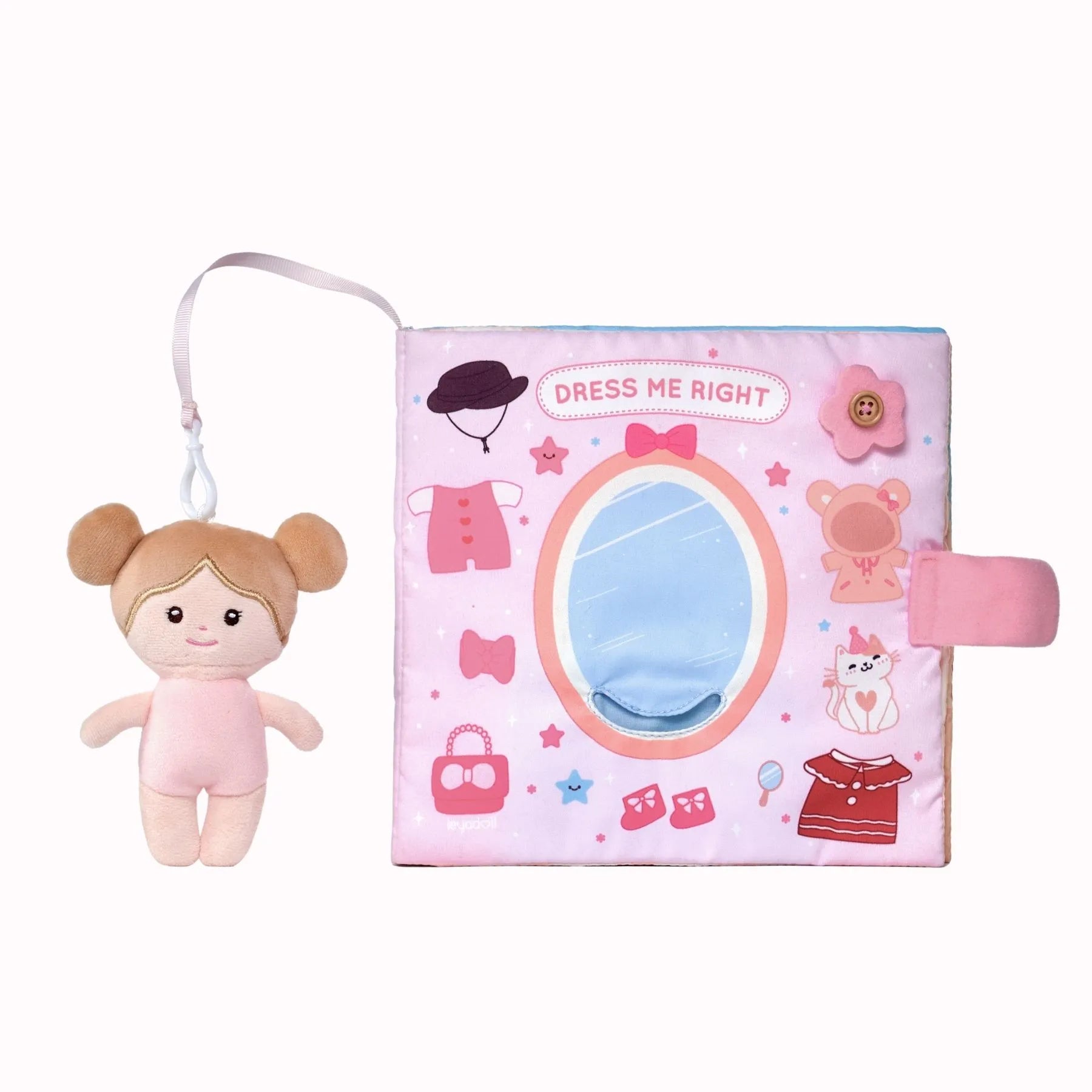 Dress Me Right - Personalized Montessori Soft Book - Cute Doll Accessory Set