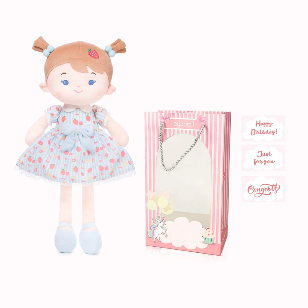 Personalized Strawberry Girl - Blue - Charming Doll Starter Set