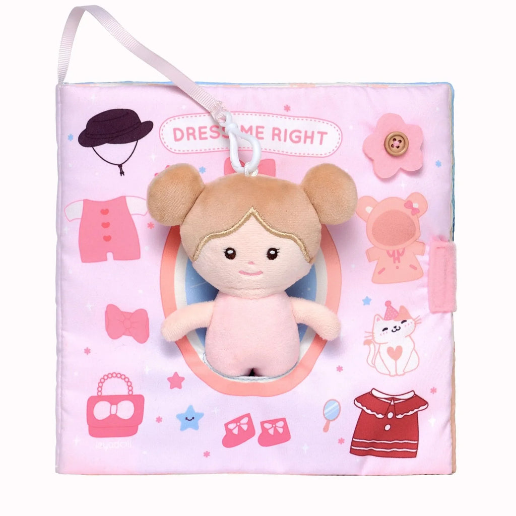 Dress Me Right - Personalized Montessori Soft Book - Cute Doll Accessory Set