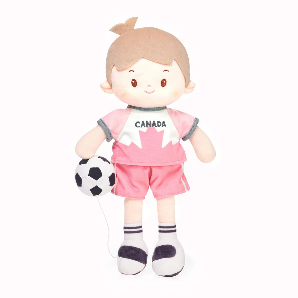 Personalized Soccer Boy - CAN (2 Skin Tones) - Stylish Doll Accessory Set