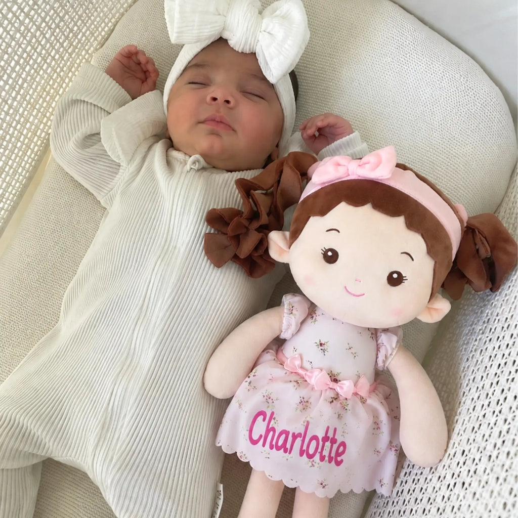 Leyadoll Soft Plush Personalized Leya Doll, My First Baby Doll - Cozy Doll For Display