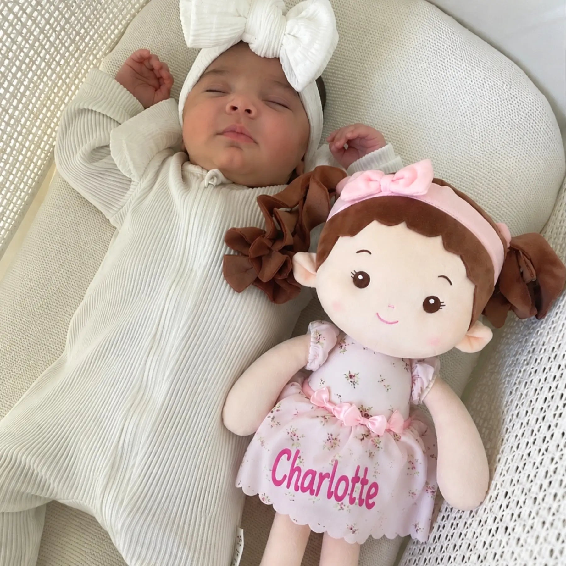 Leyadoll Soft Plush Personalized Leya Doll, My First Baby Doll - Cozy Doll For Display