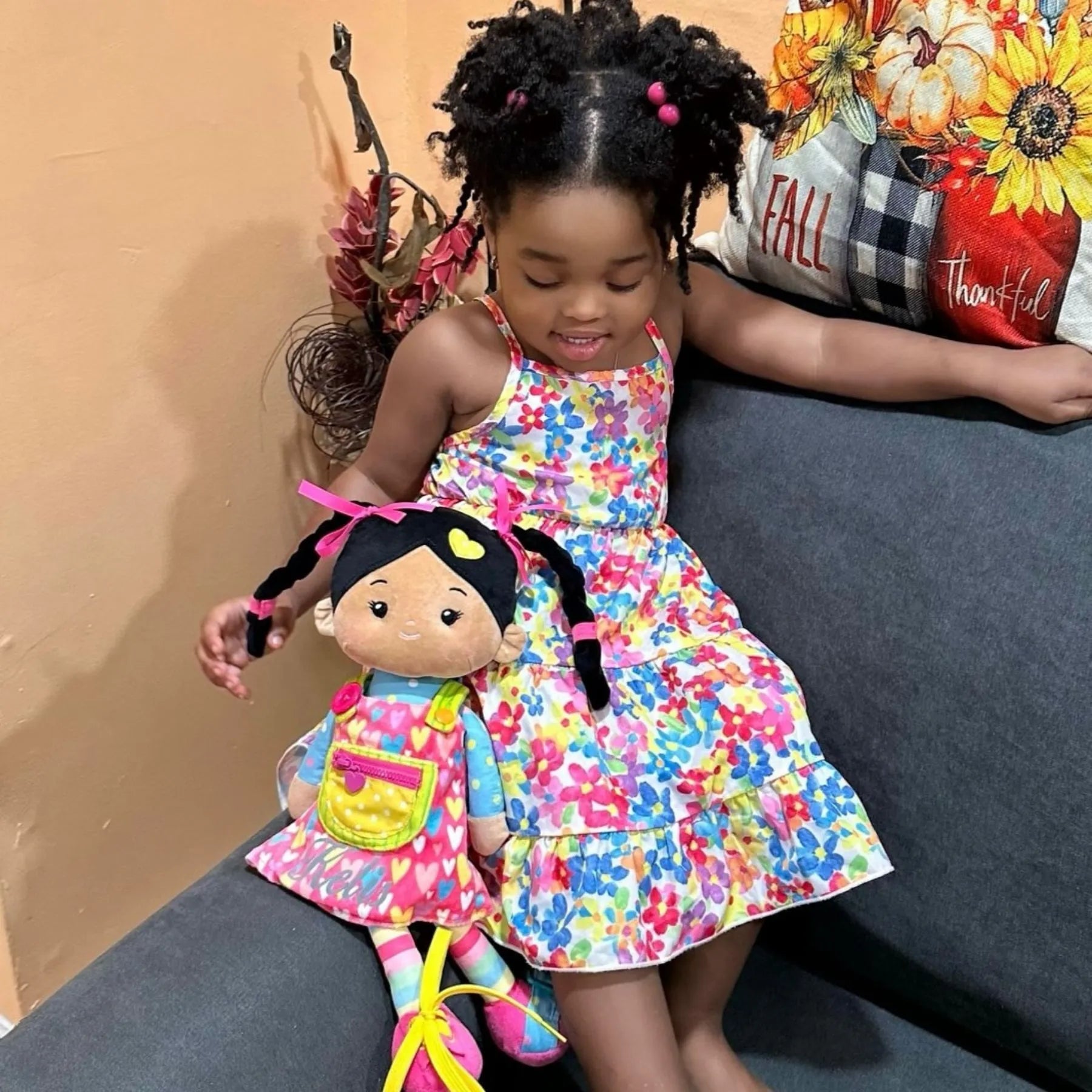 Personalized Sunnyheart Bonnie Girl - Montessori Doll - Gentle Doll Starter Set