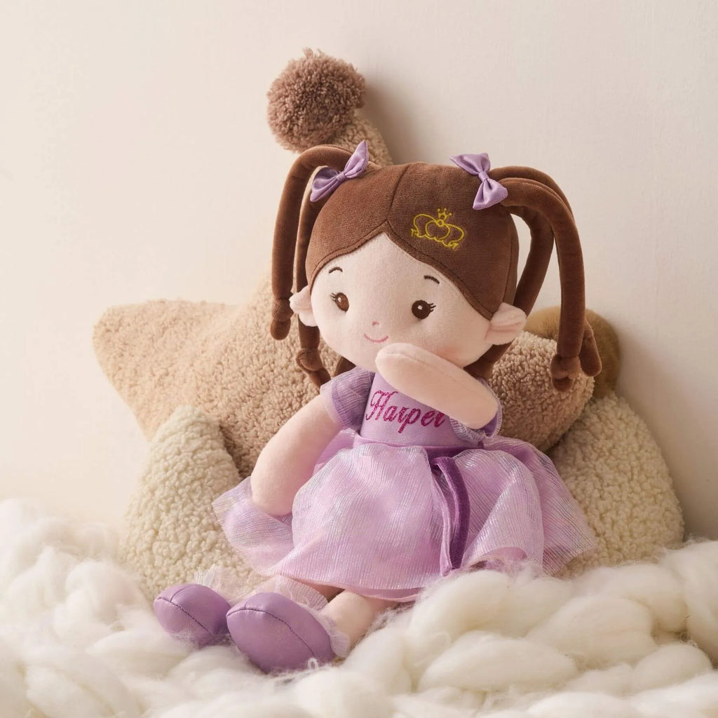Personalized Princess Coral - Violet - Small Size Doll For Display