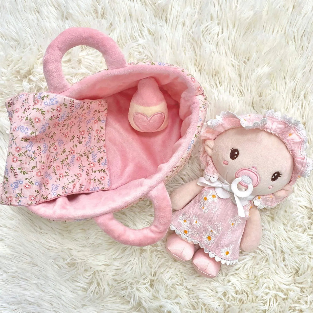 9 inches Baby Girl Crib Playset - Display Ready Doll Collection