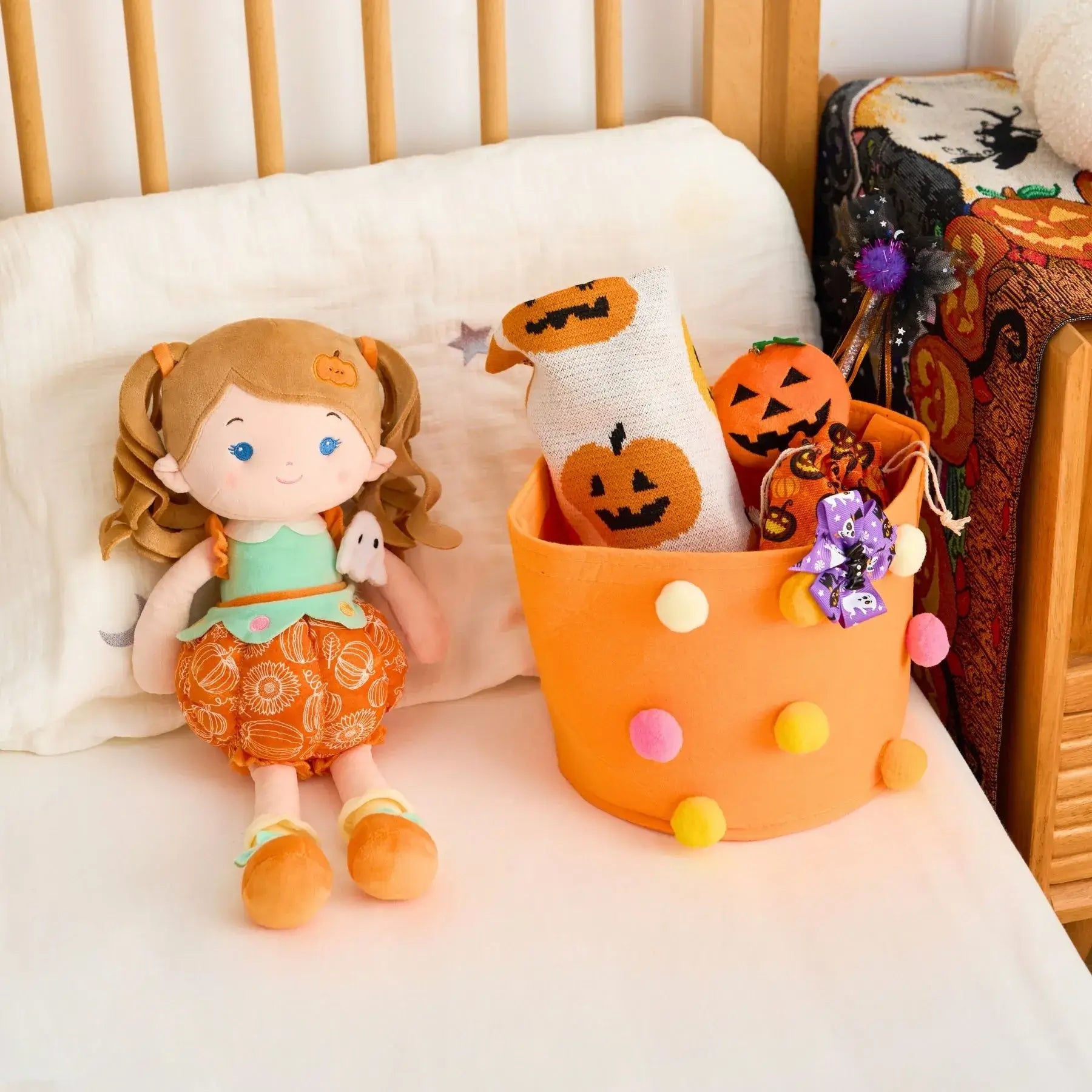 Personalized Pumpkin Girl (…Boo…) - Halloween Special - Playroom Ready Doll Gift Set