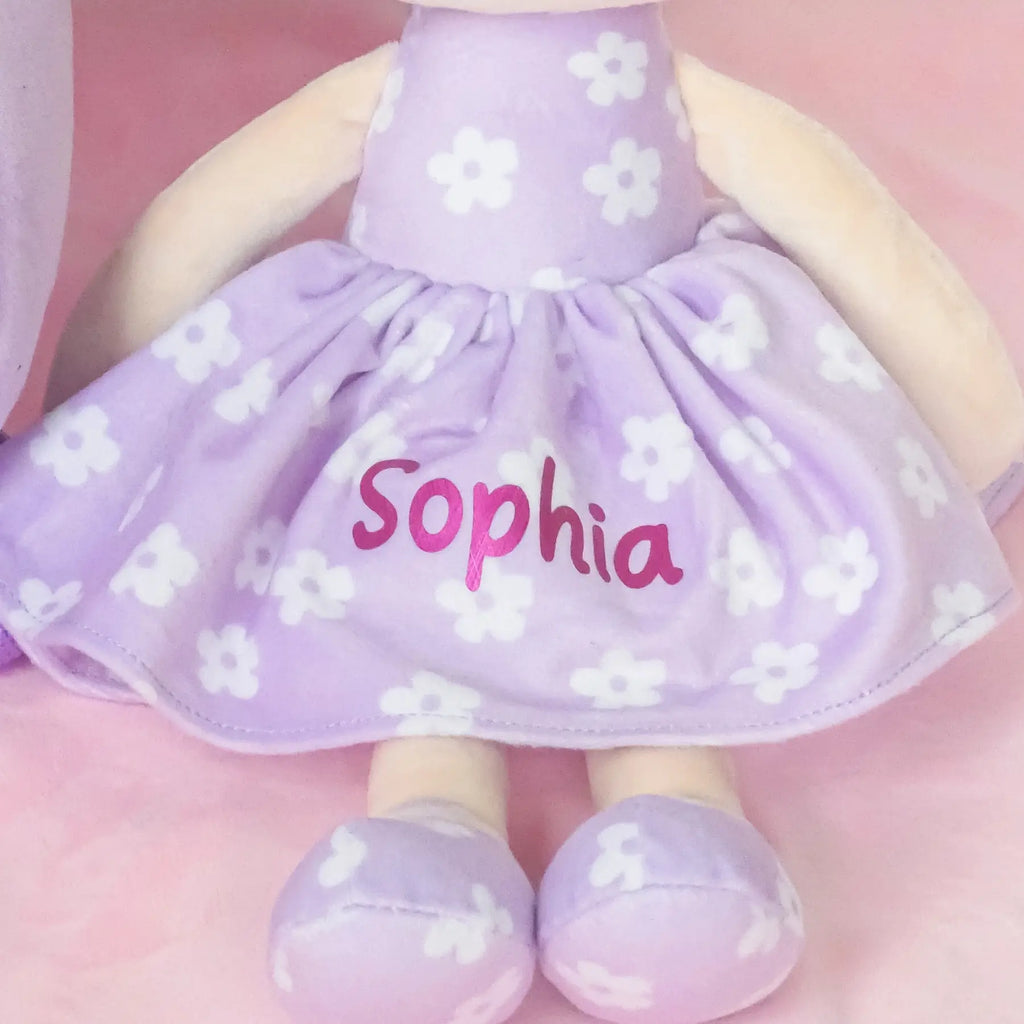 Personalized Flora Belle Doll Backpack - Purple - Realistic Look Doll Collection
