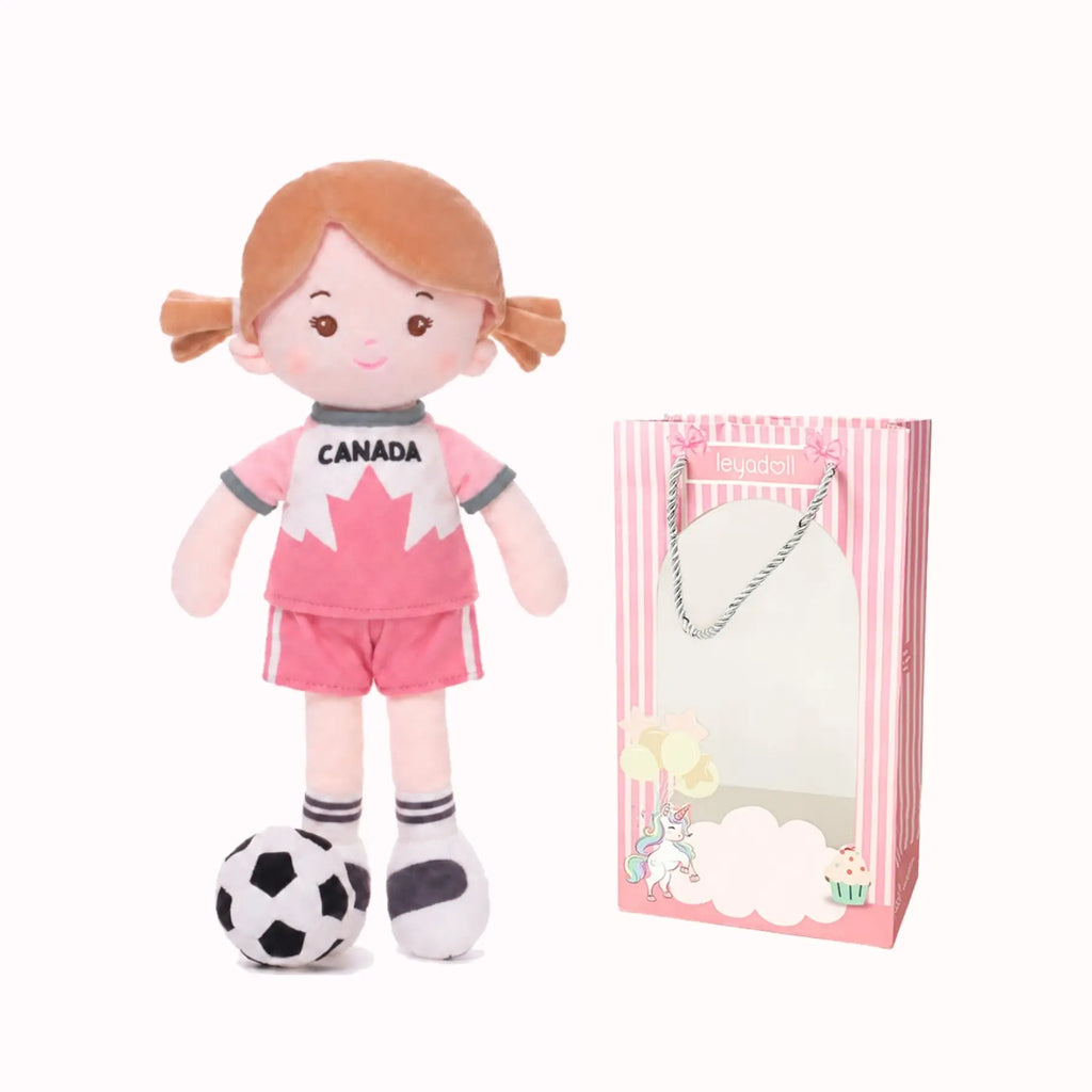 Personalized Soccer Girl - CAN (2 Skin Tones) - Modern Doll With Outfit