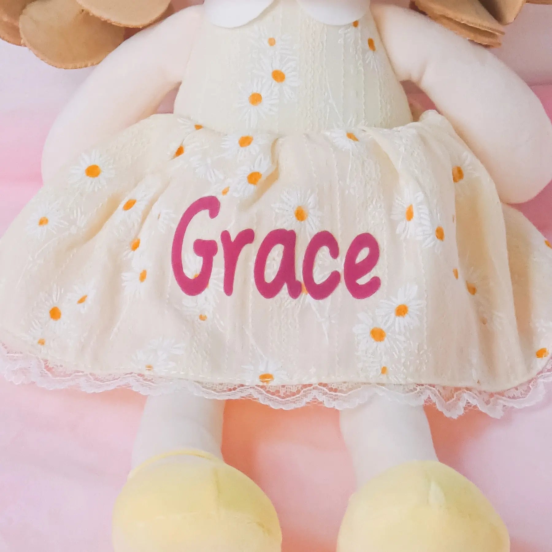 Personalized Daisy Girl - Yellow - Pretty Doll Clothes Set