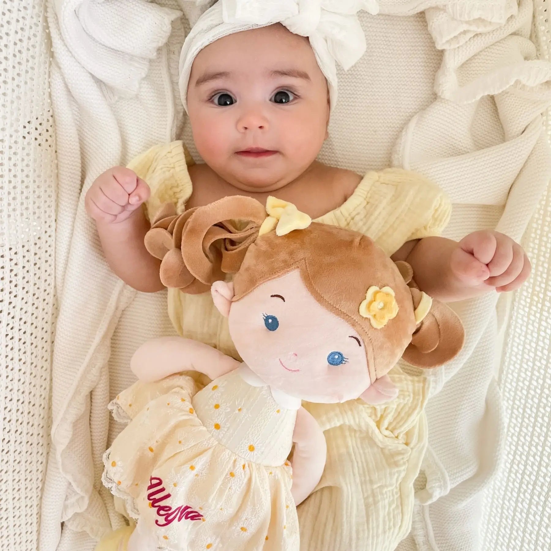 Leyadoll Soft Plush Personalized Leya Doll, My First Baby Doll - Cozy Doll For Display