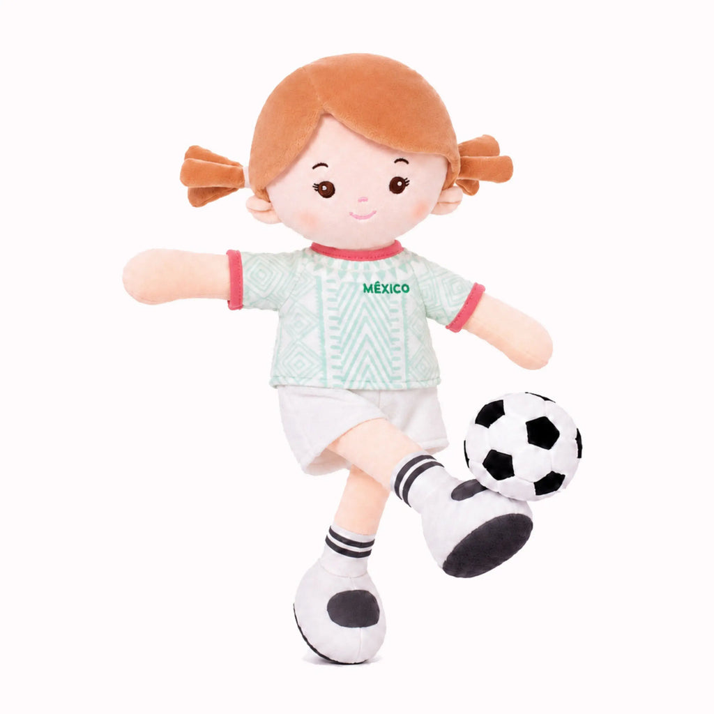 Personalized Soccer Girl - MEX (2 Skin Tones) - Cute Doll Starter Set