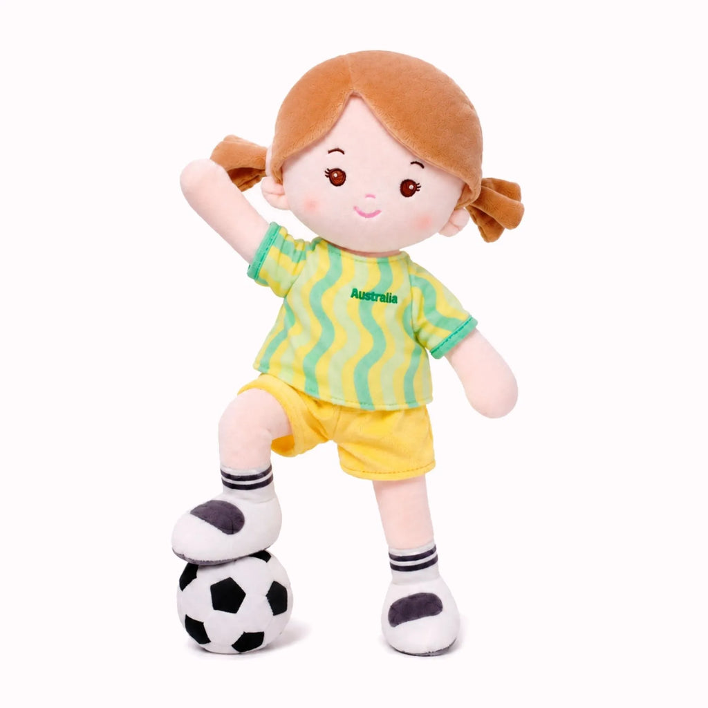 Personalized Soccer Girl - AUS (2 Skin Tones) - Cute Doll Gift Set
