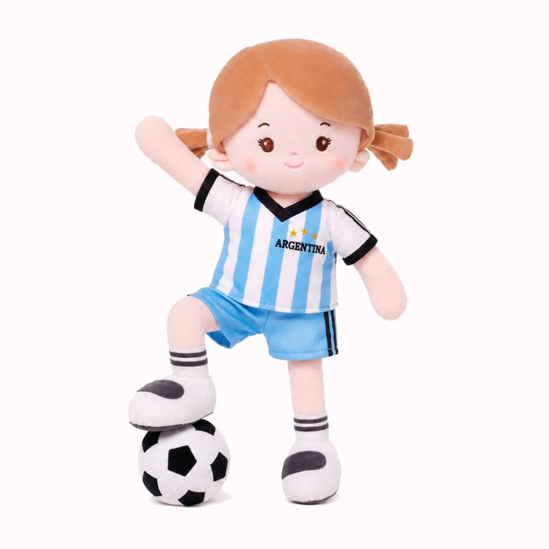 Personalized Soccer Girl - ARG (2 Skin Tones) - Classic Doll Clothes Set