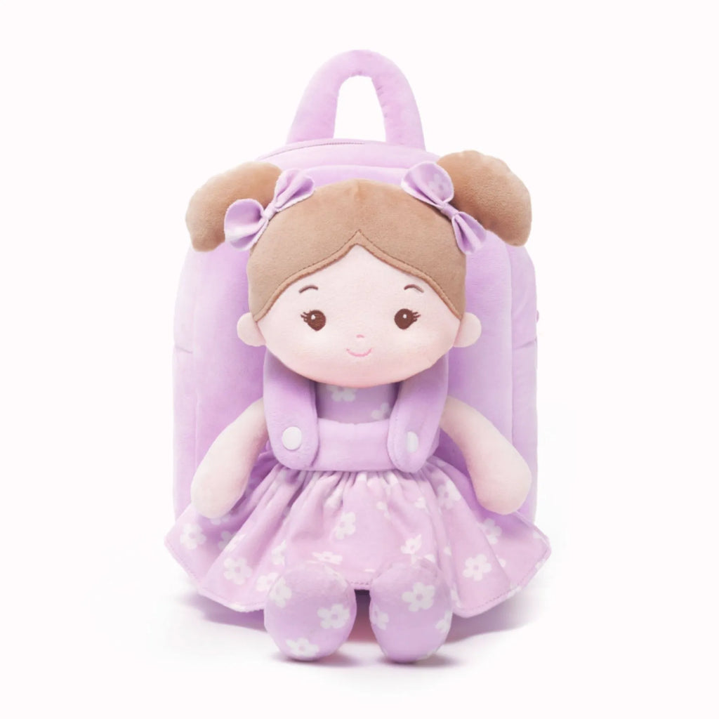 Personalized Flora Belle Doll Backpack - Purple - Realistic Look Doll Collection
