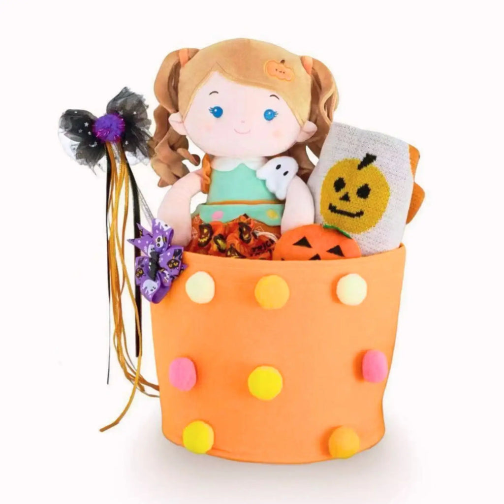 Personalized Halloween Basket - Limited Edition - Cute Doll With Accessories