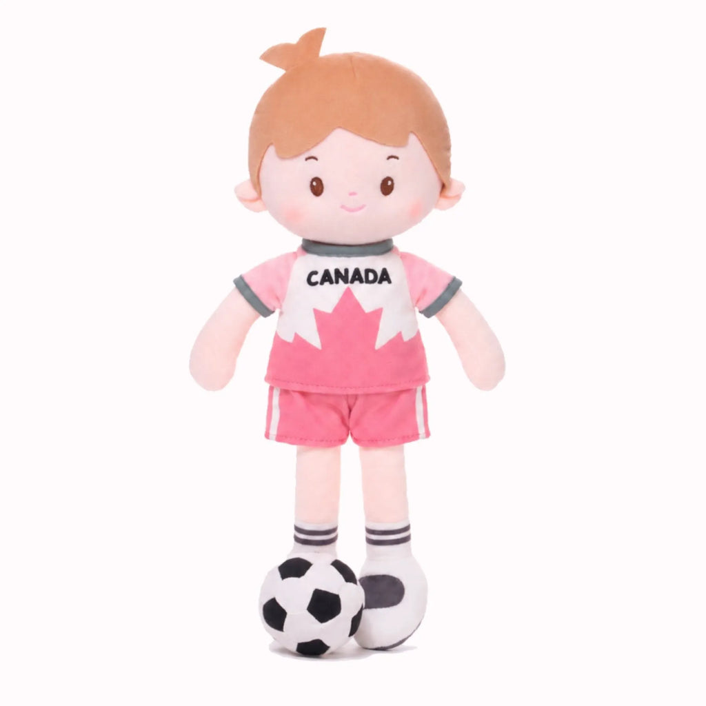 Personalized Soccer Boy - CAN (2 Skin Tones) - Stylish Doll Accessory Set