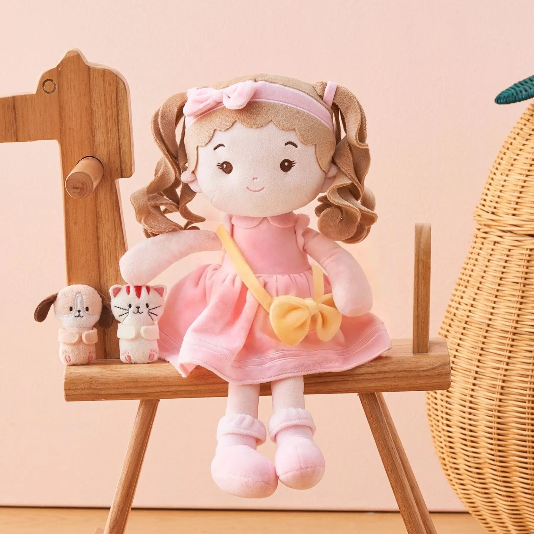 Personalized Milly Girl & Her Pet - Everyday Doll For Display