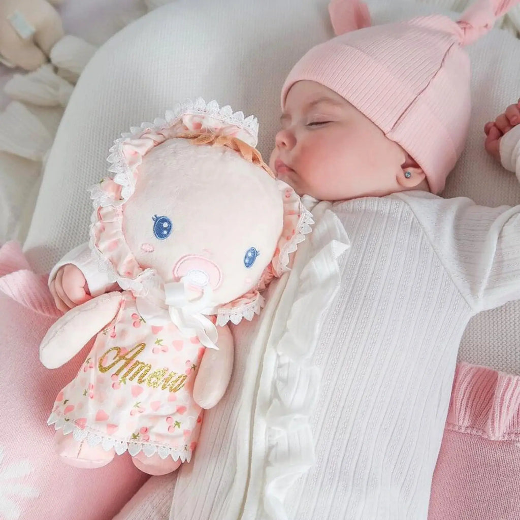 Personalized Cherry Baby Girl - Playroom Ready Doll Outfit Set