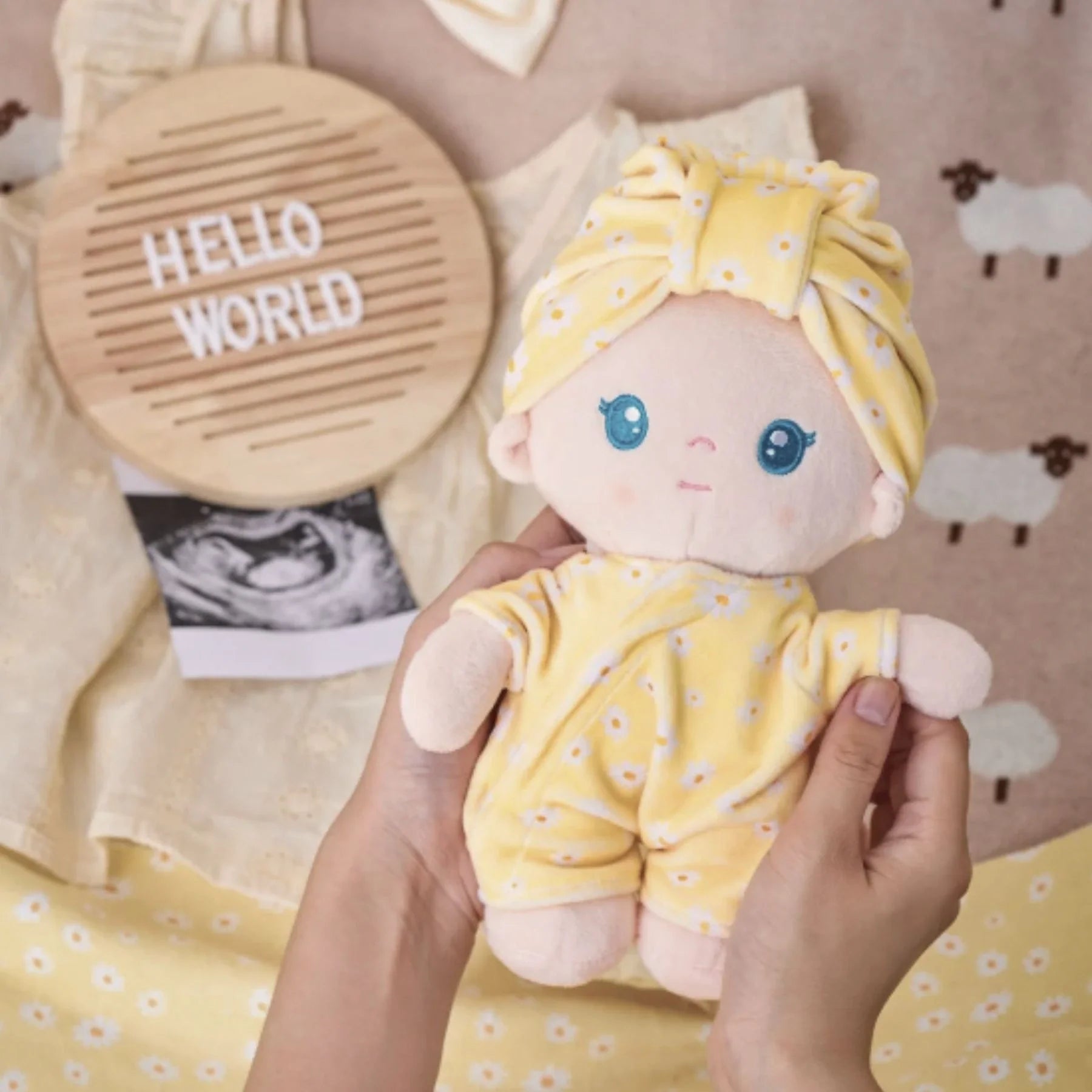 Personalized Pudding Baby Girl - Daisy - Charming Doll Outfit Set